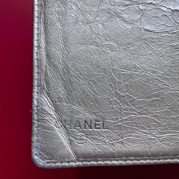 CHANEL Cambon Quilted Metallic Silver Long Bifold Wallet w/ COA in EUC - Picture 4 of 15